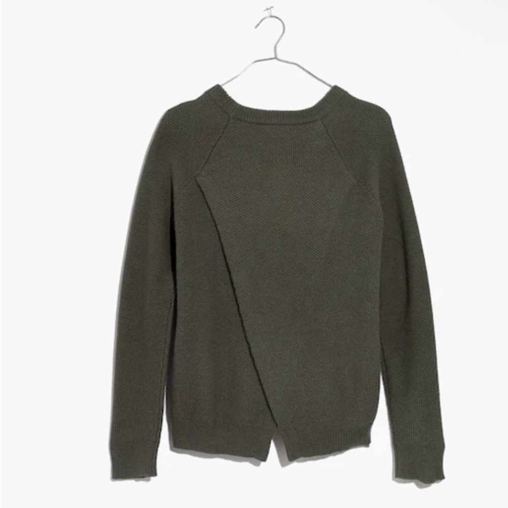 Province Cross-Back Pullover Sweater in Highland Green- size small
